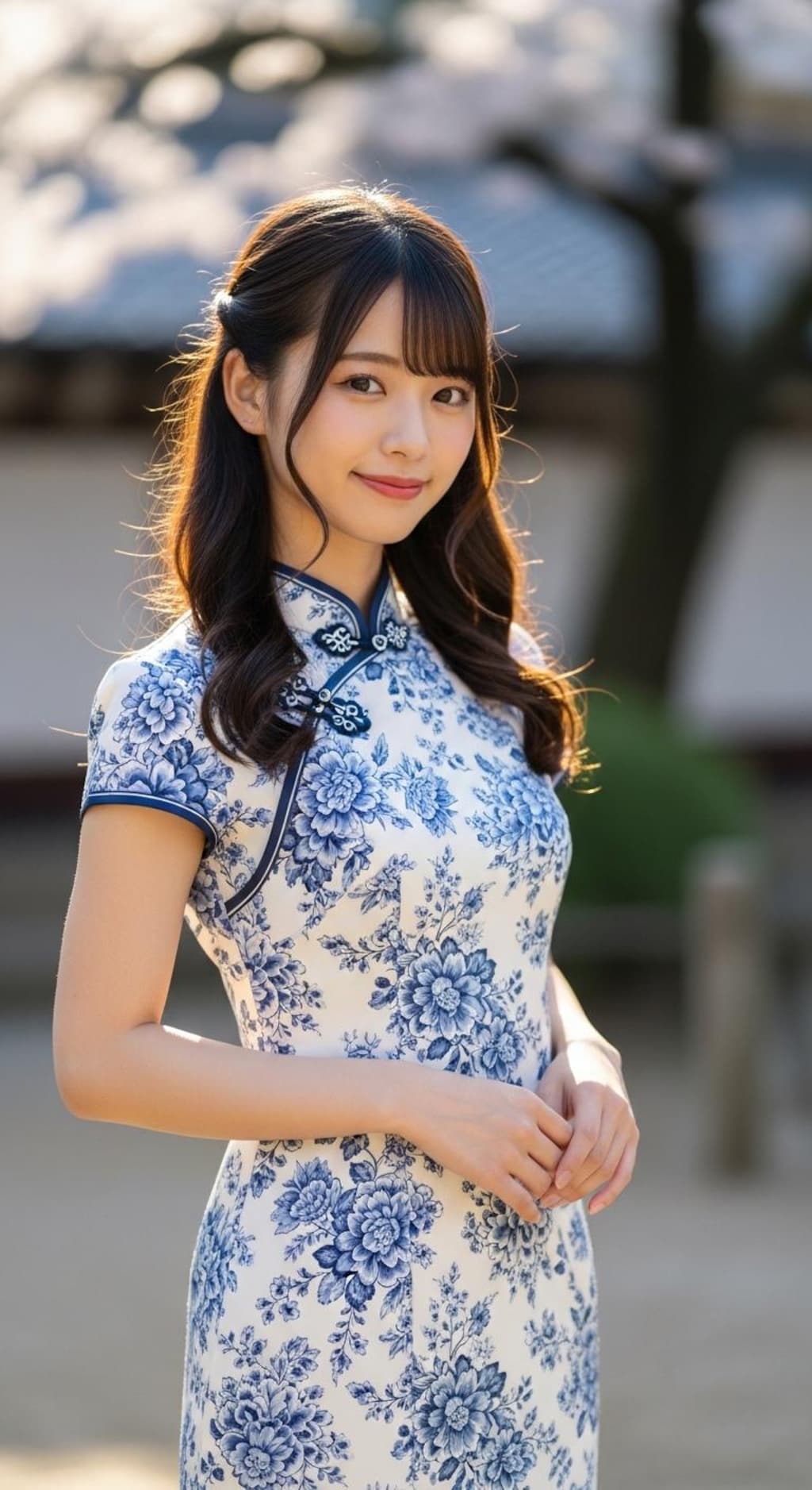 陶磁器チャイナドレス001《染め付け柄》