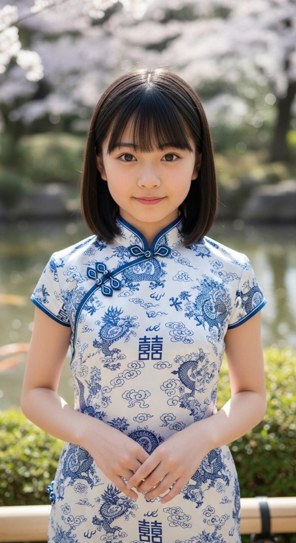 陶磁器チャイナドレス001《染め付け柄》