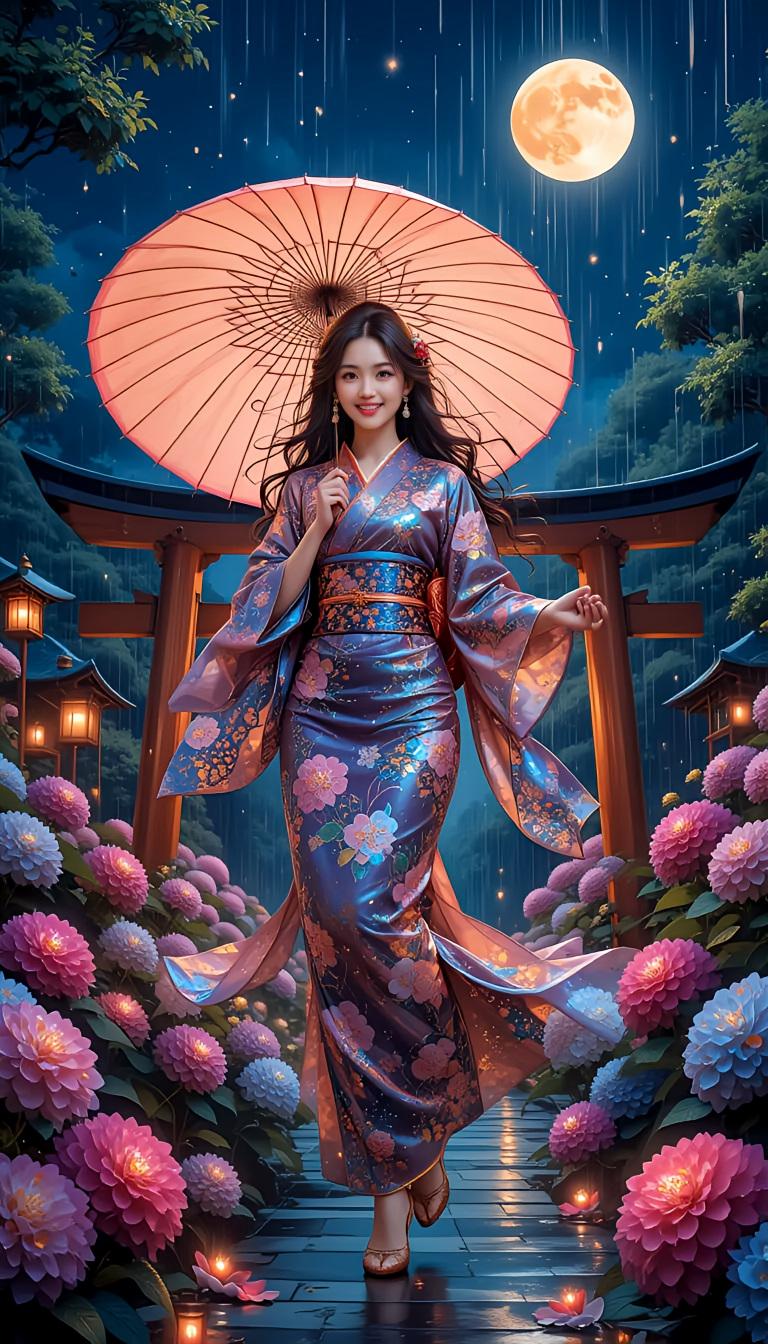 紫陽花と君そして雨