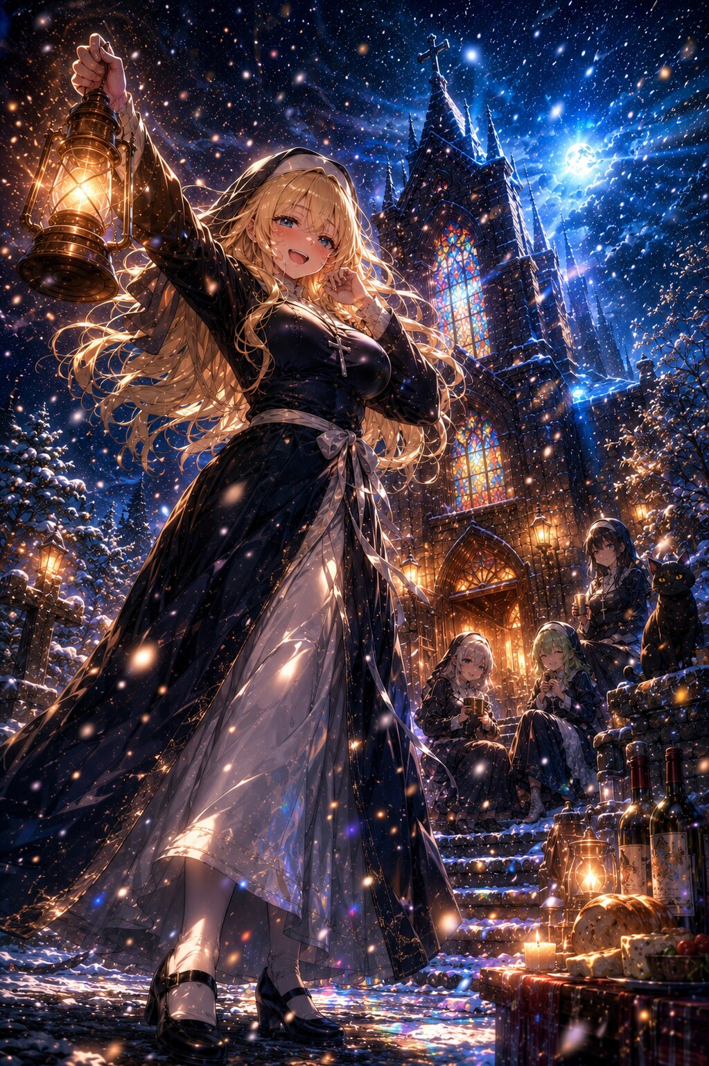 吹雪の夜、灯火と祝杯 ― ラベリア ― | の人気AIイラスト・グラビア