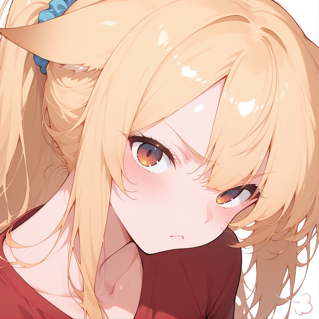 ふくれっ面　狐娘さん