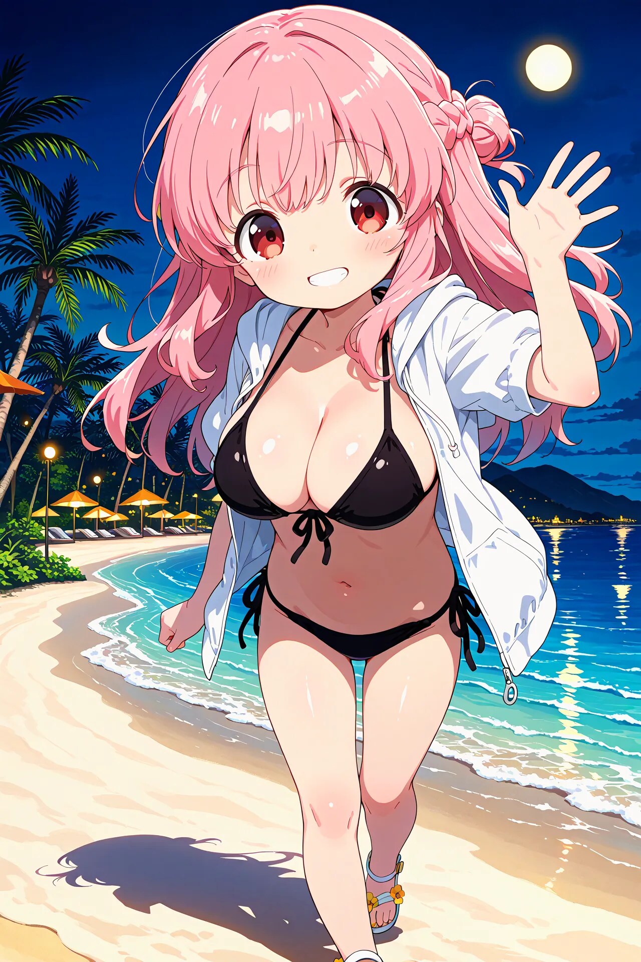 りなちゃんと夜の海