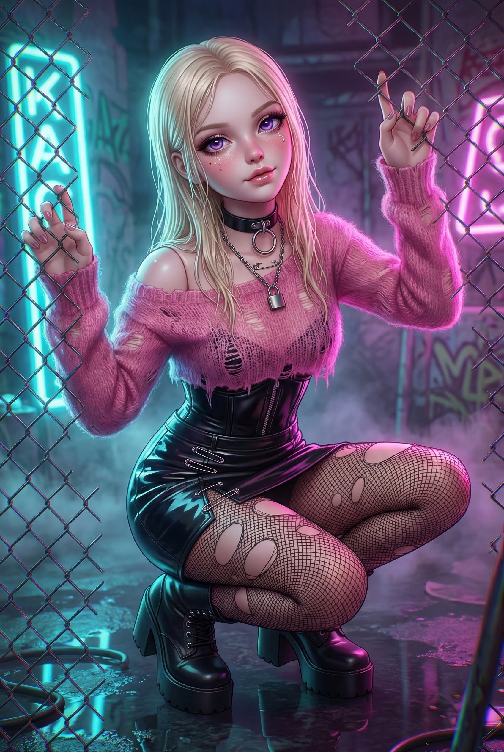 【グラム・パンク】ヴェスペル：ピンク・モヘアと獣の檻 | の人気AIイラスト・グラビア