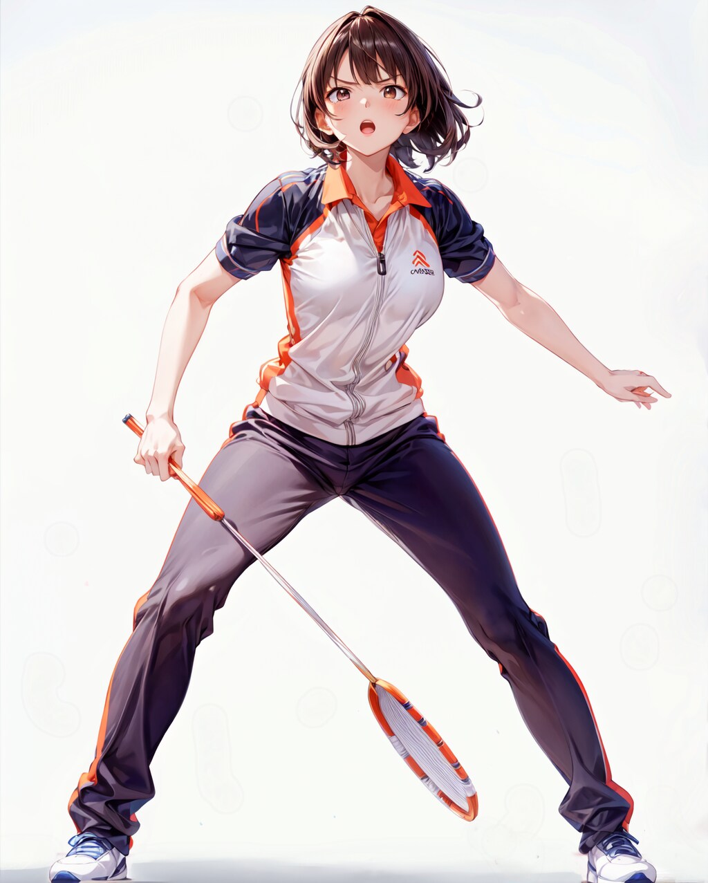 バドミントンのレシーブポーズ