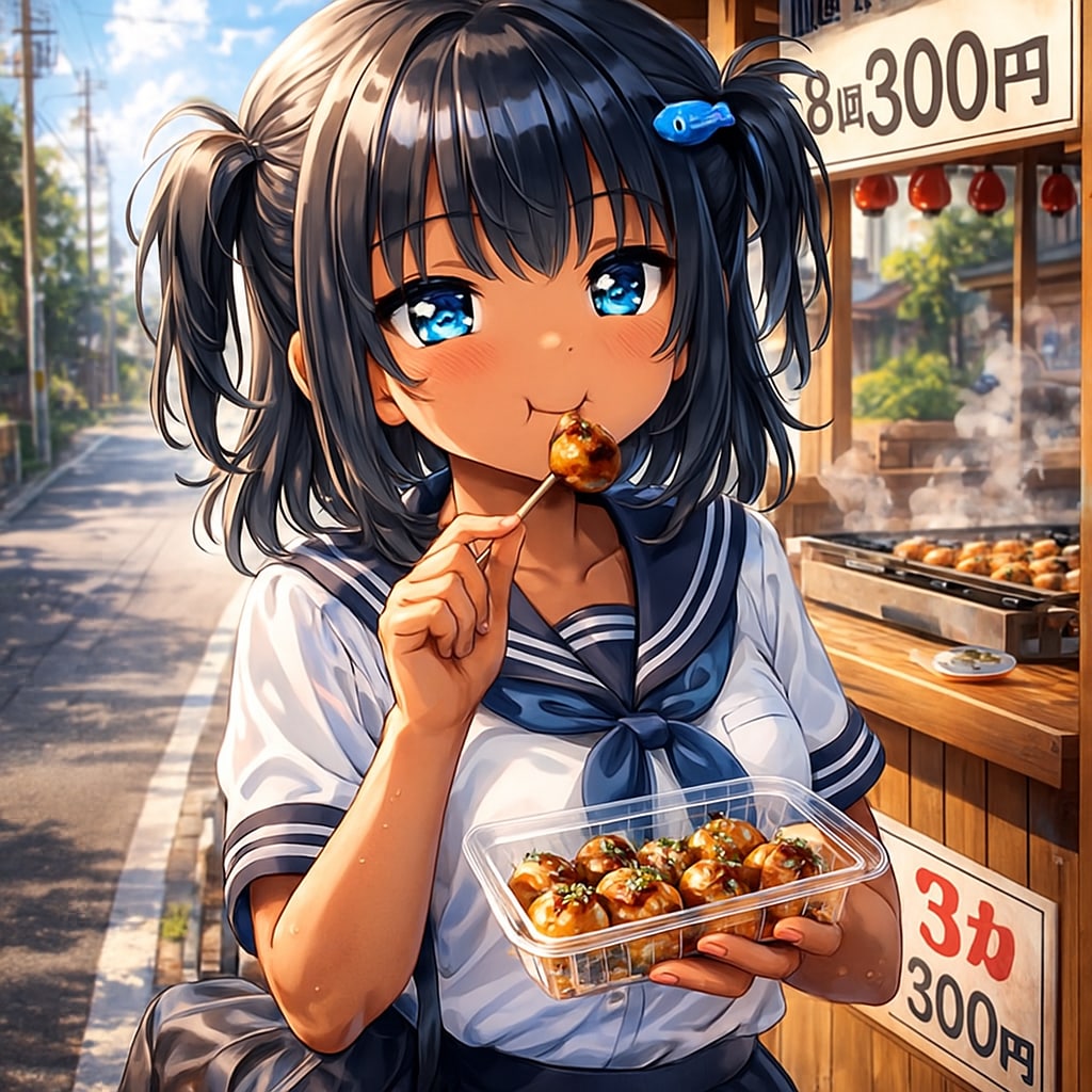たこ焼き買食いこなつちゃん