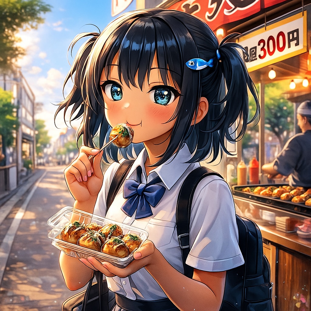 たこ焼き買食いこなつちゃん