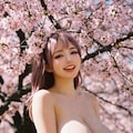 巨乳ギャルと桜 3枚目