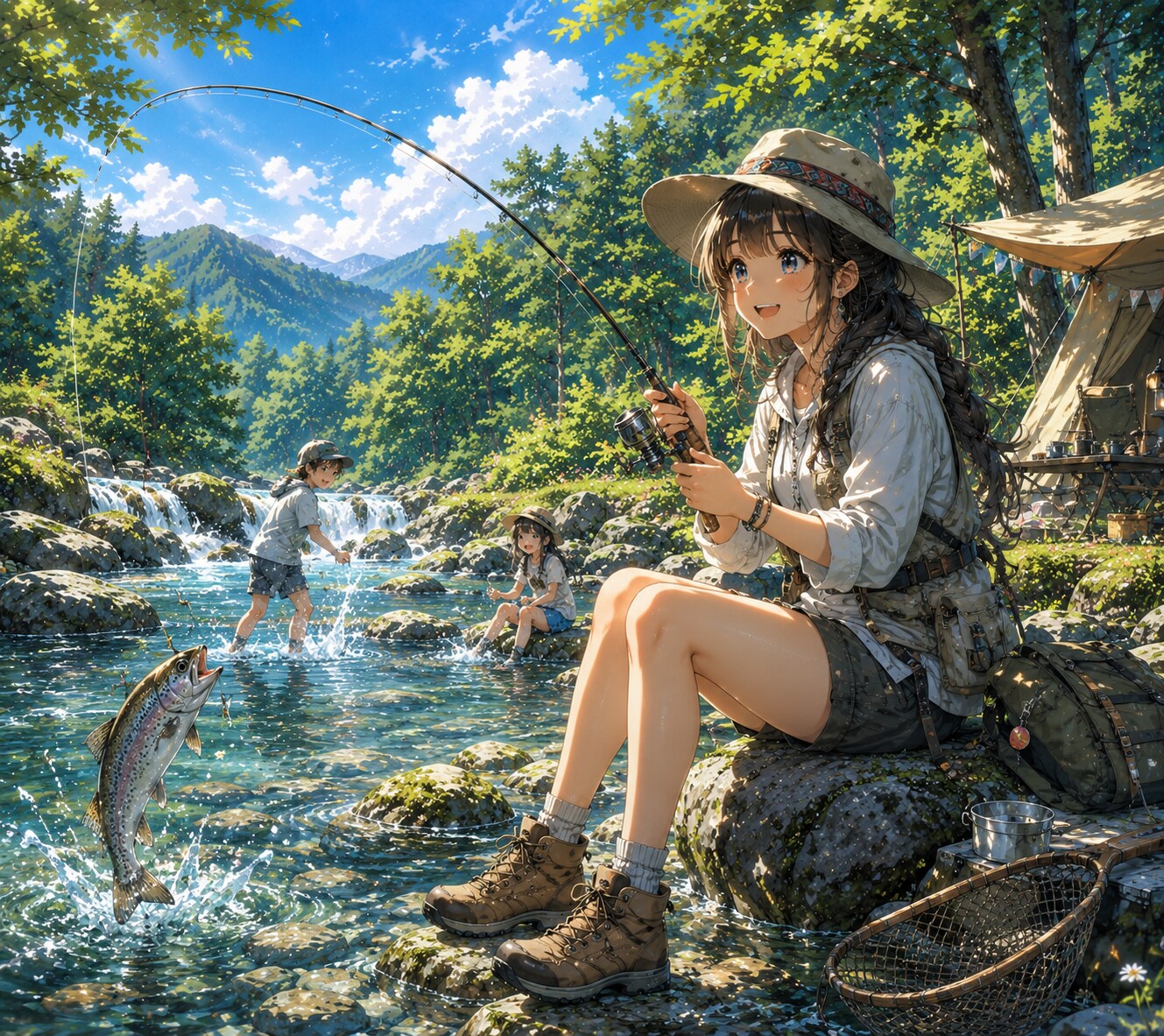 川遊び