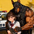 犬のお巡りさんに保護されたJK 5枚目