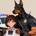 犬のお巡りさんに保護されたJK 4枚目