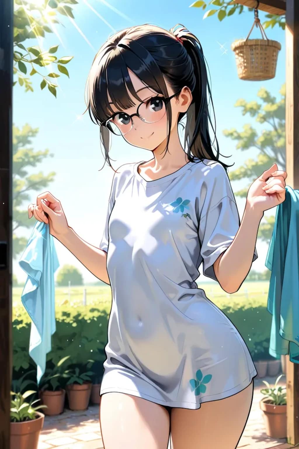 梅雨の晴れ間に洗濯