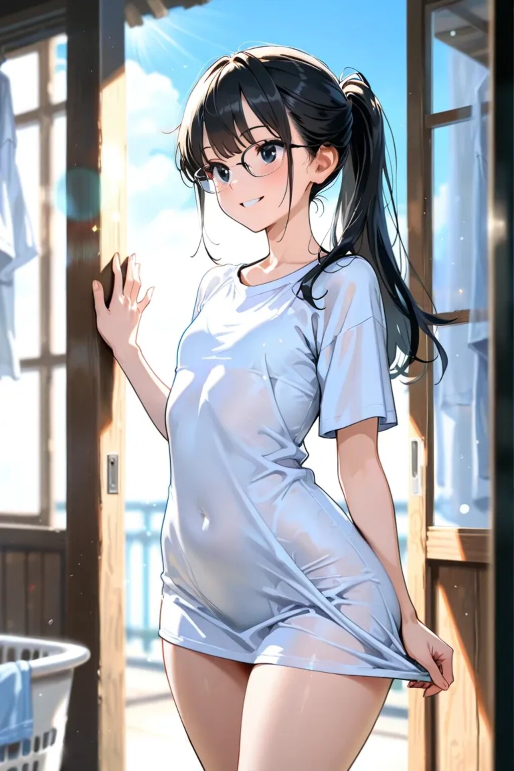梅雨の晴れ間に洗濯