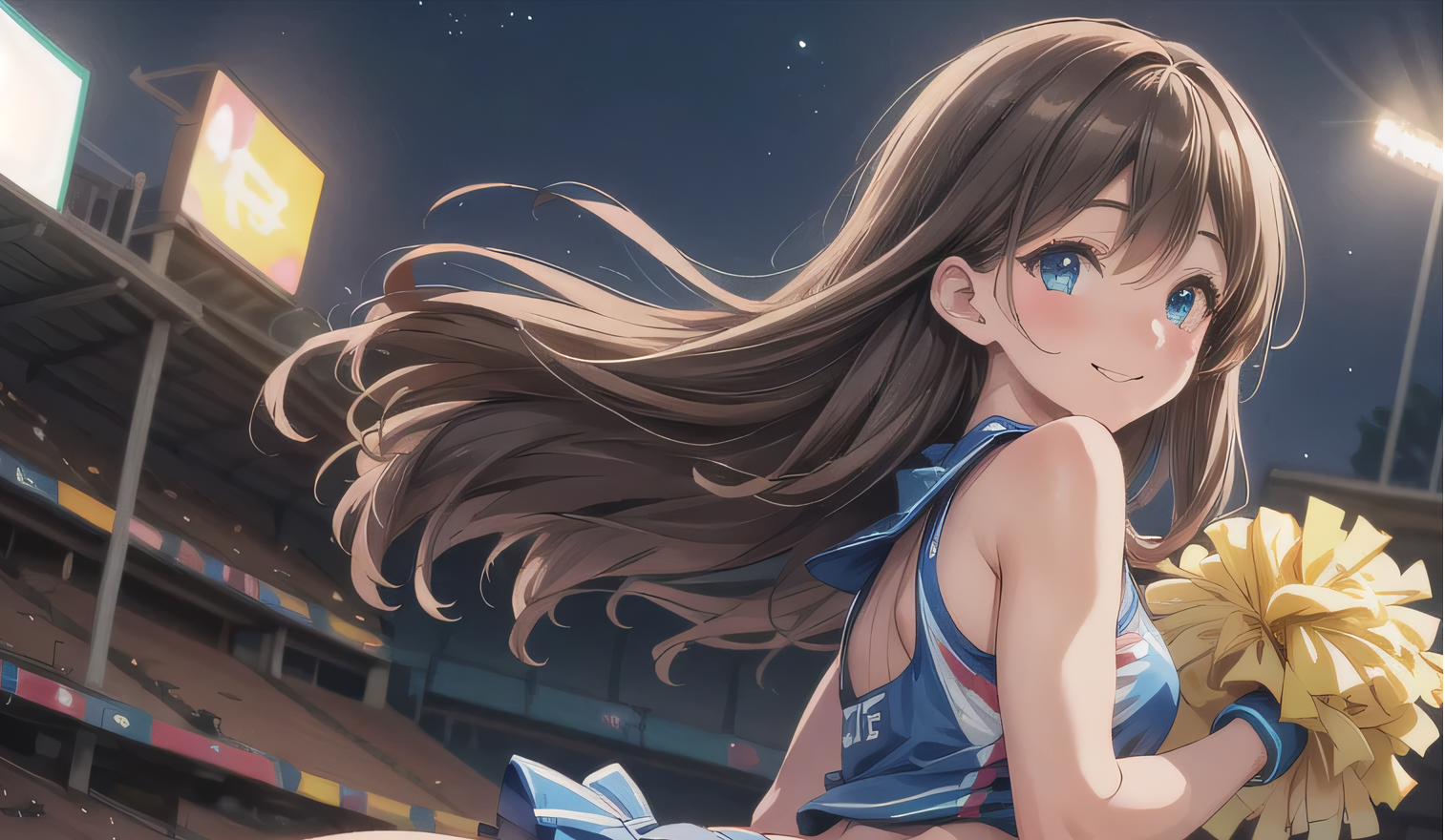 黒髪ロングでチア衣装の少女３５ | の人気AIイラスト・グラビア