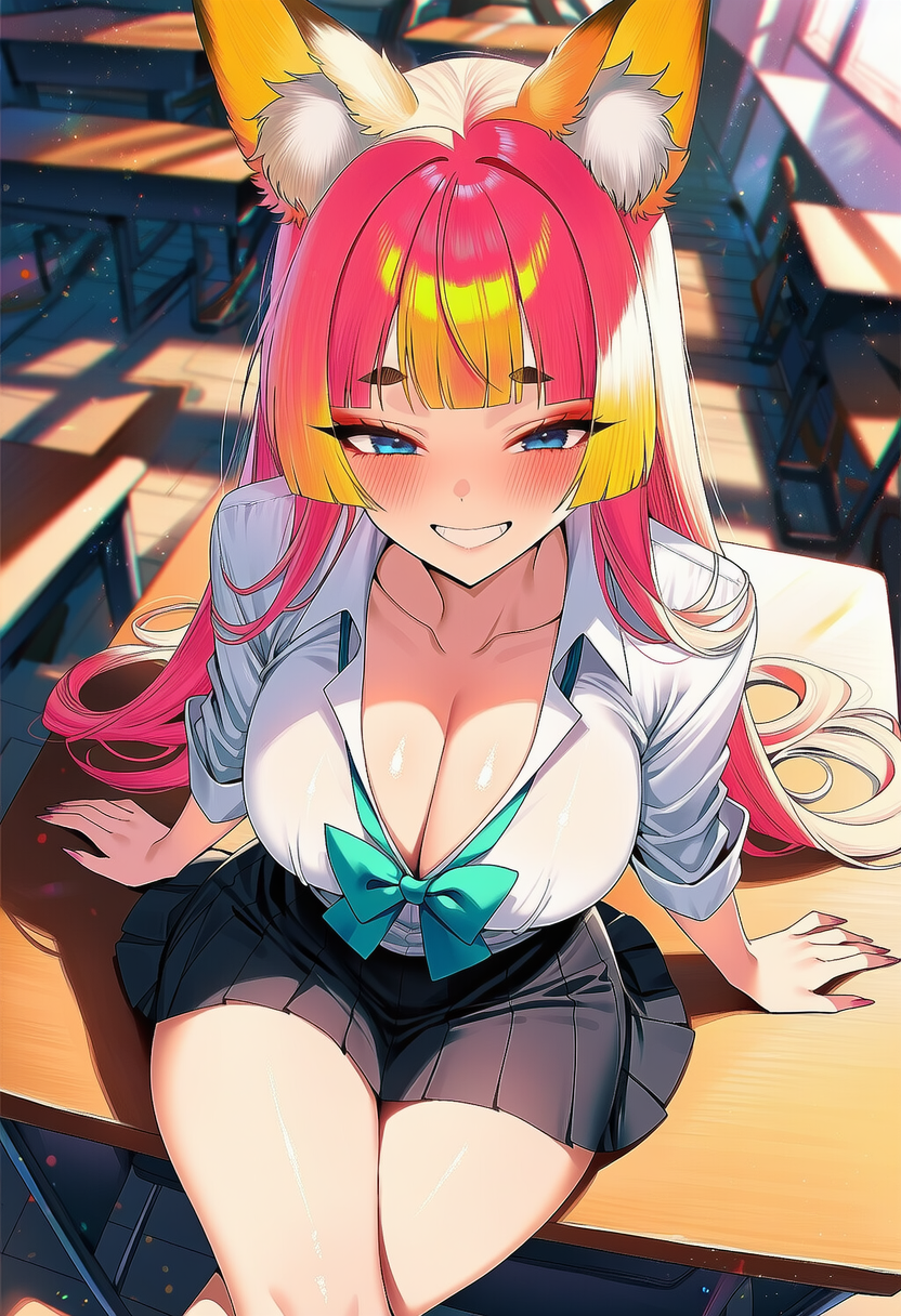 姫カット眉麻呂ぱっつんギャル
