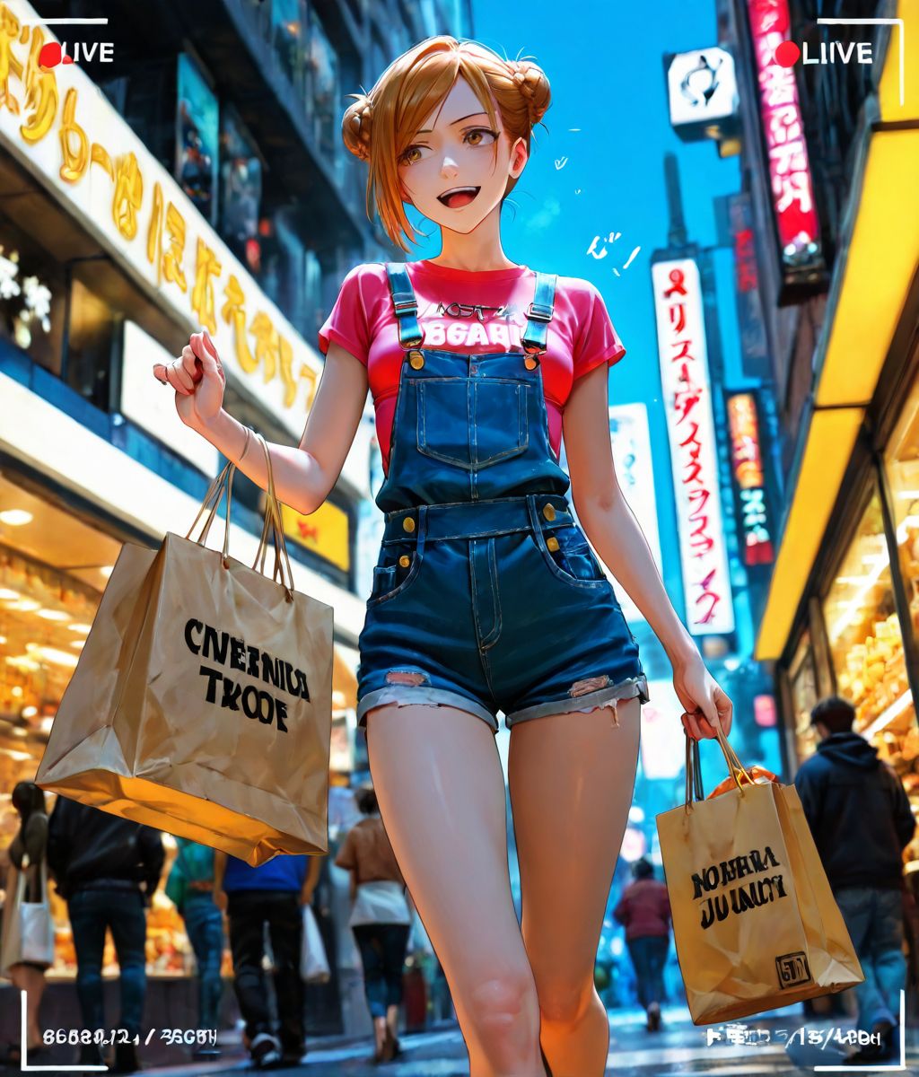 エンディングでショッピングを楽しむ釘崎野薔薇 001 | の人気AIイラスト・グラビア