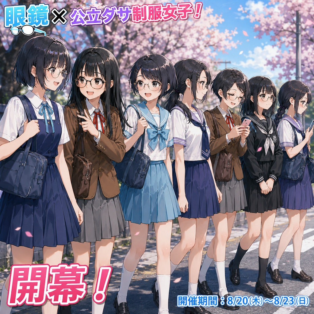【開幕！】公立ダサ制服女子！は8/23（日）まで！