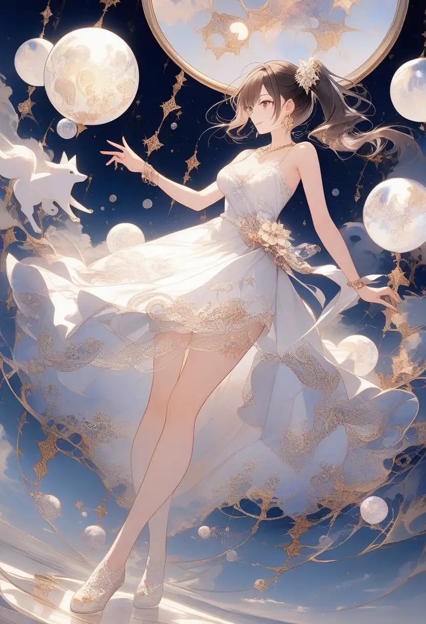 白いドレス姿の美少女