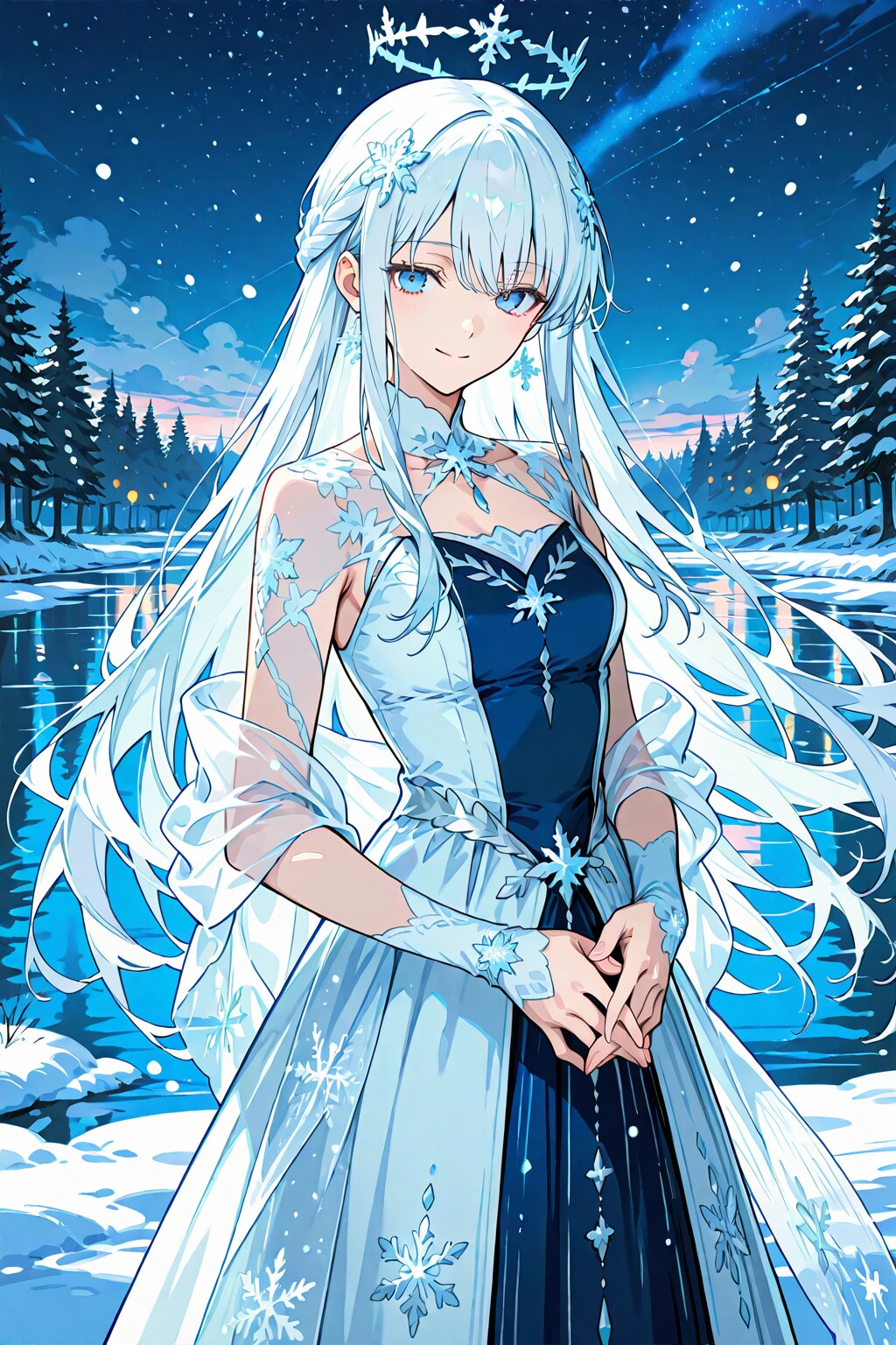 星降る氷湖 | の人気AIイラスト・グラビア