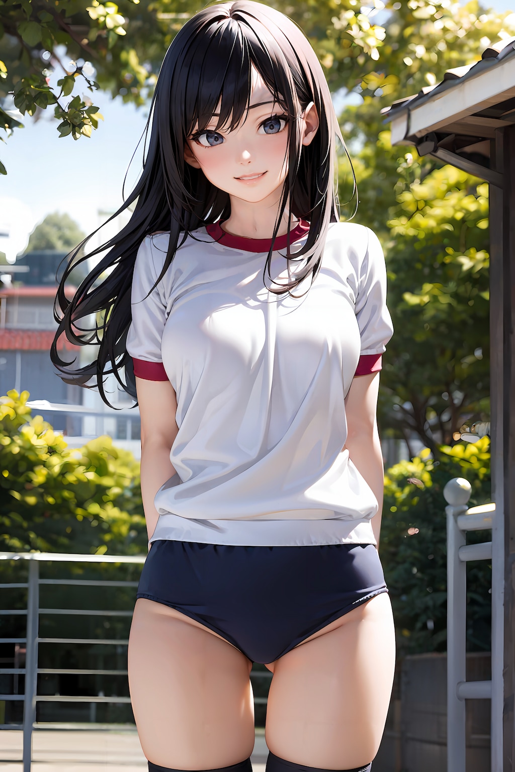 体操服ブルマニーハイロングヘアー