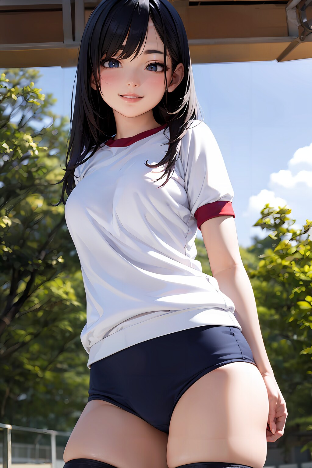 体操服ブルマニーハイロングヘアー