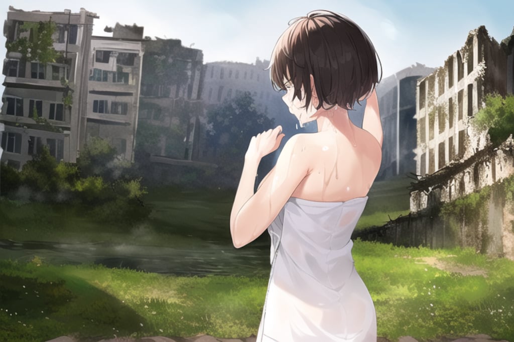 終末世界をタオル一丁でうろうろするお姉さん