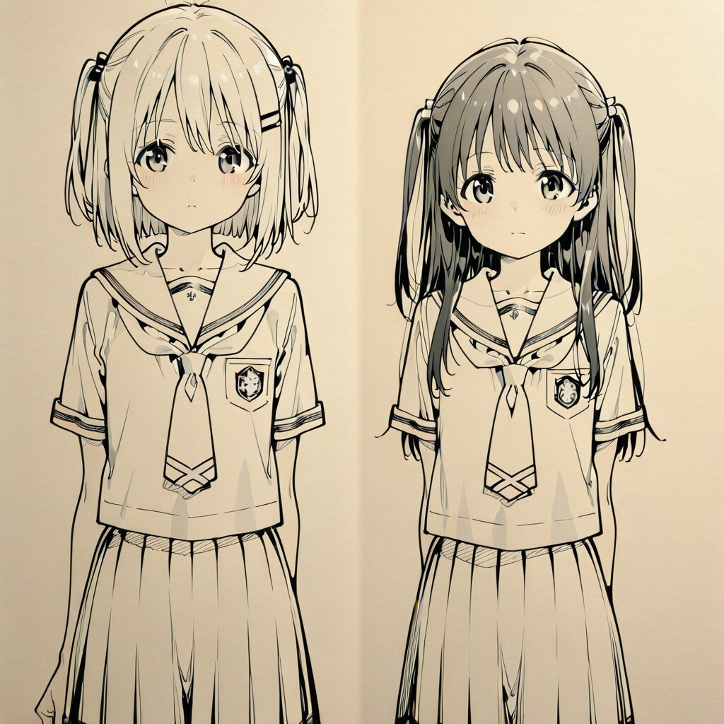 下書きの女の子