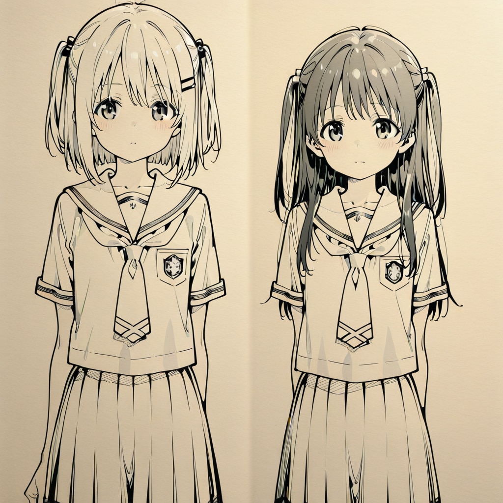 下書きの女の子