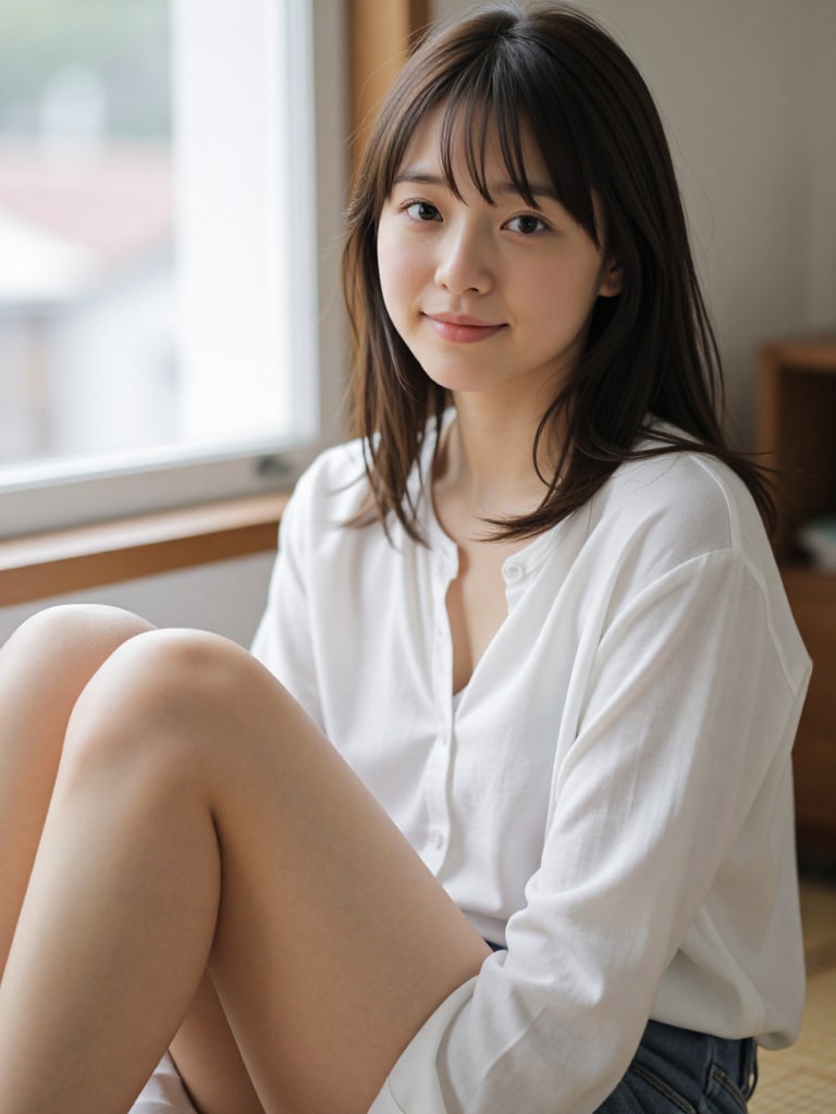 微笑む清楚美女