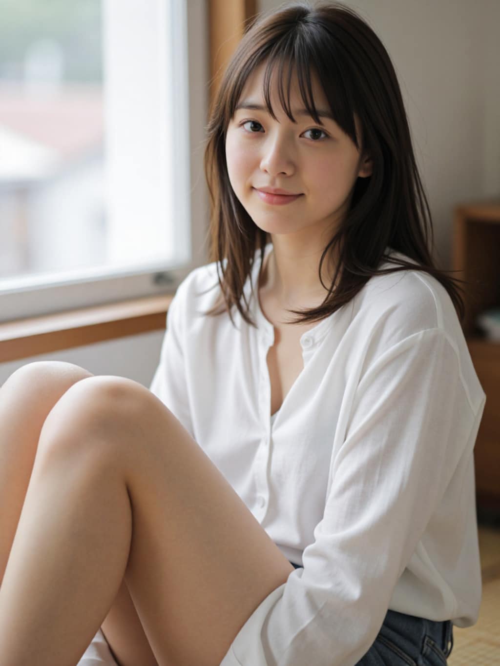 微笑む清楚美女