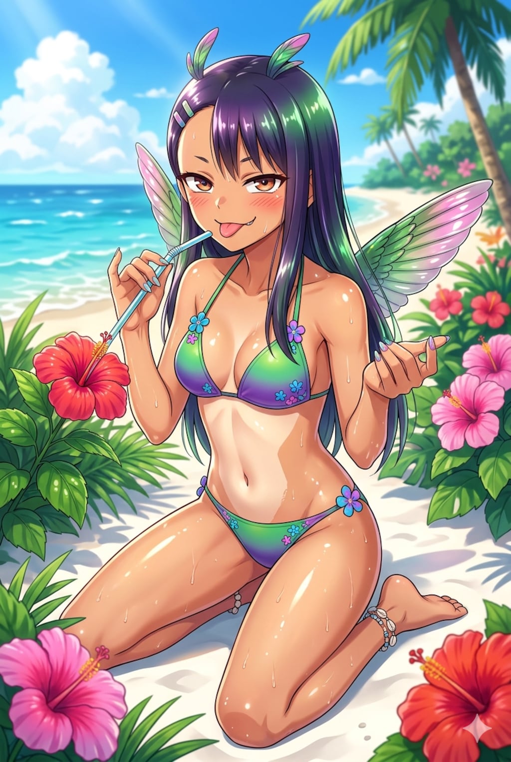 ハチドリ擬人化(日焼け跡失敗)