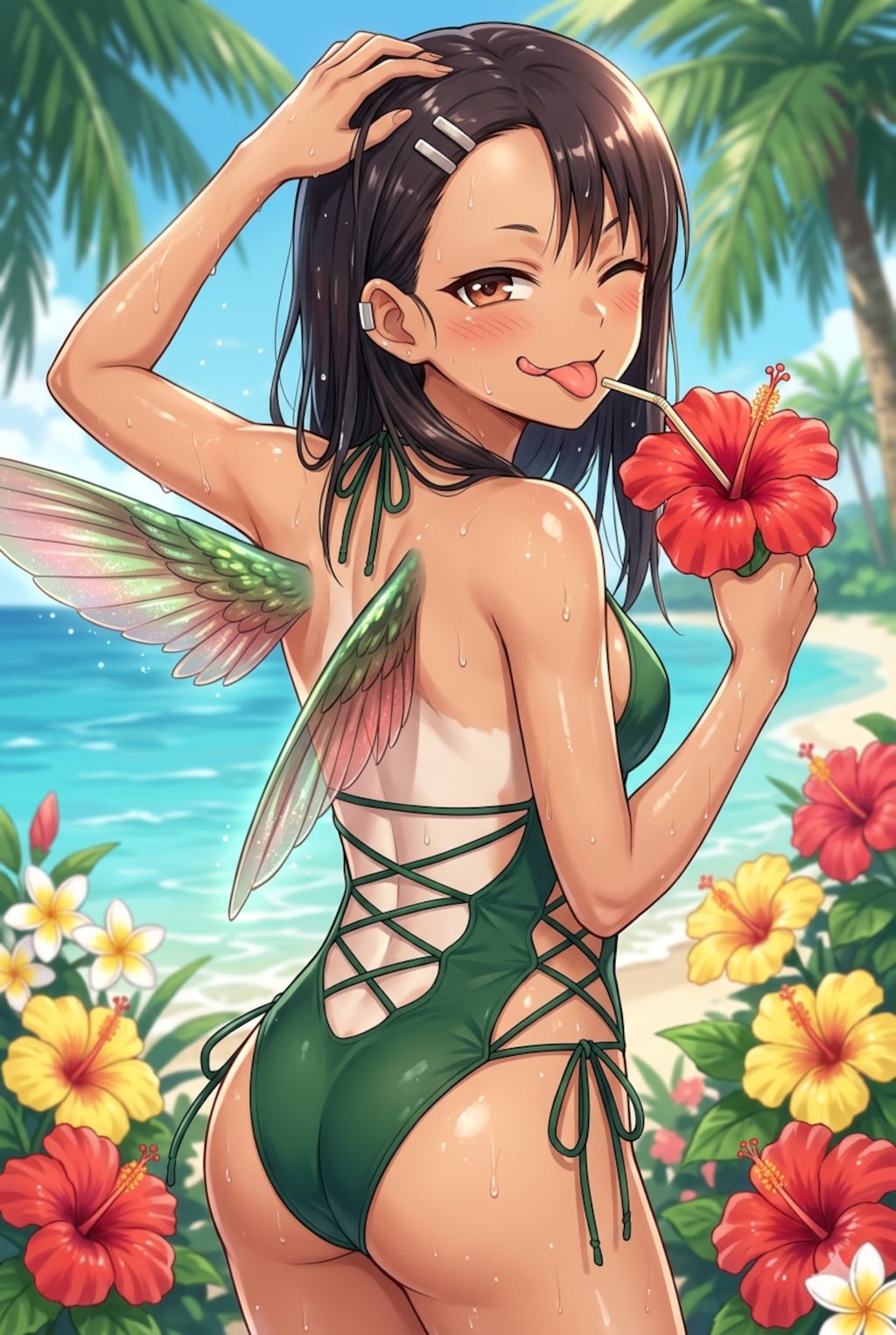 ハチドリ擬人化(日焼け跡失敗)