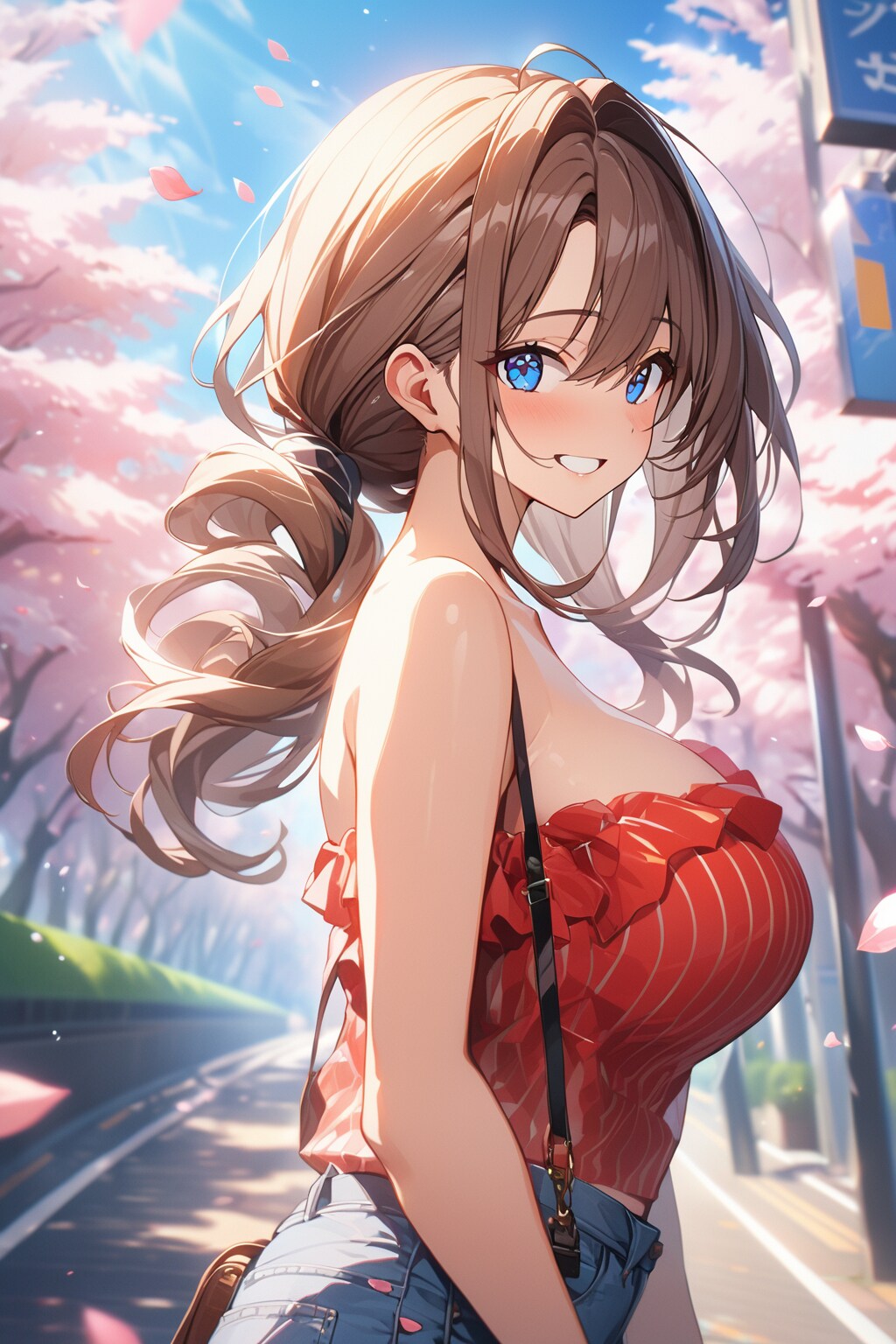 桜並木のデート