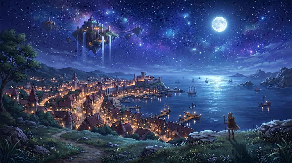 ファンタジーな夜景～港町