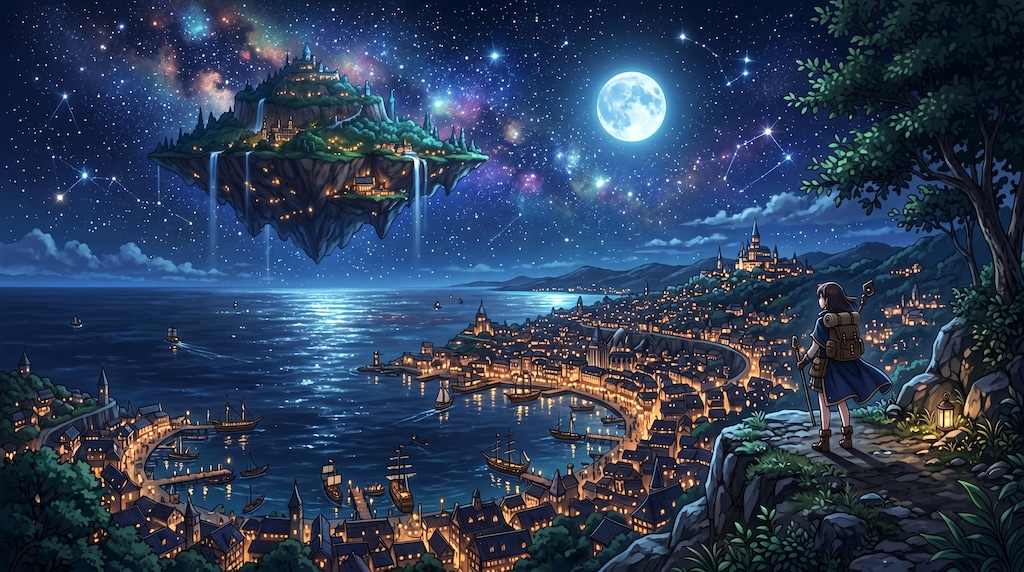 ファンタジーな夜景～港町