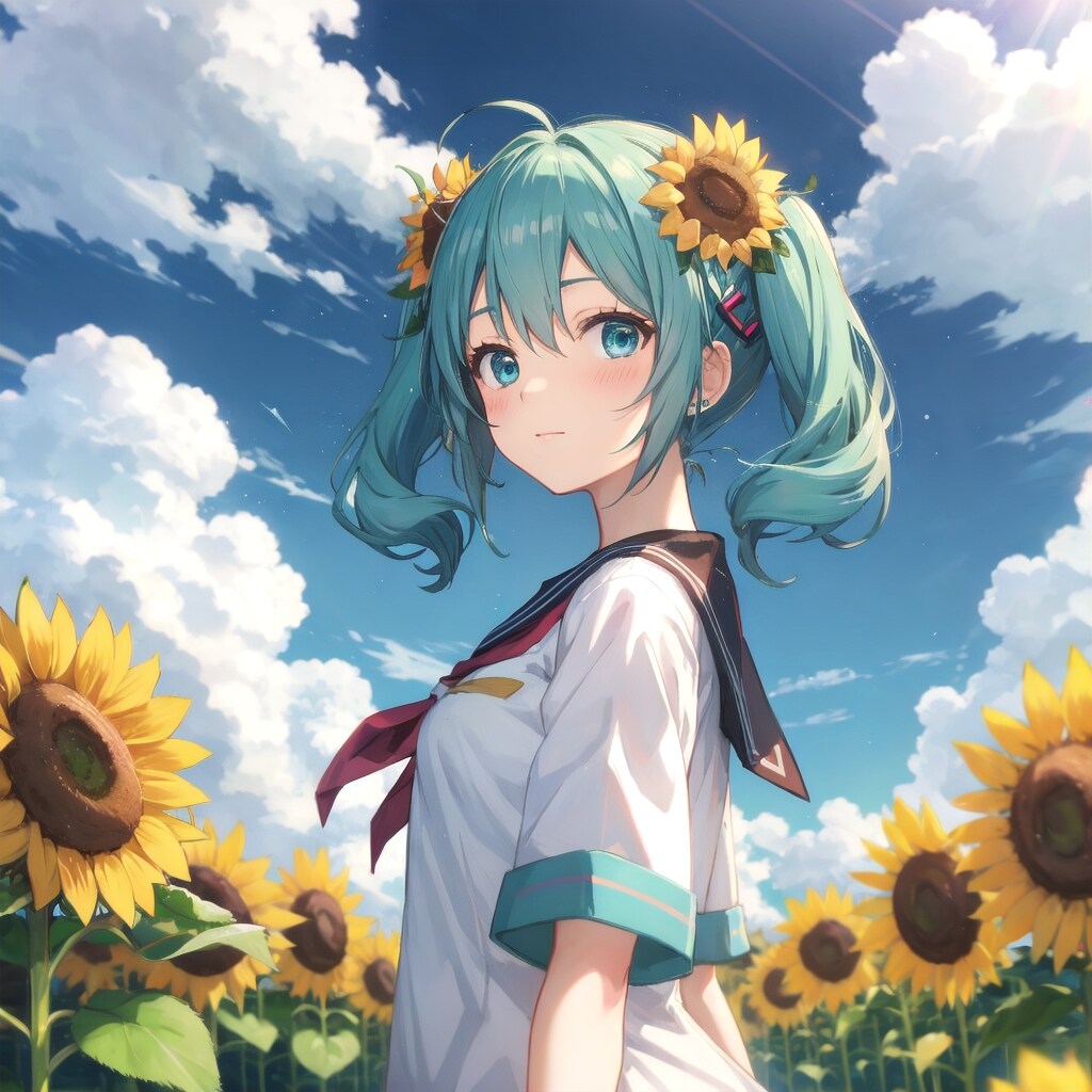 ひまわりの髪飾り | の人気AIイラスト・グラビア