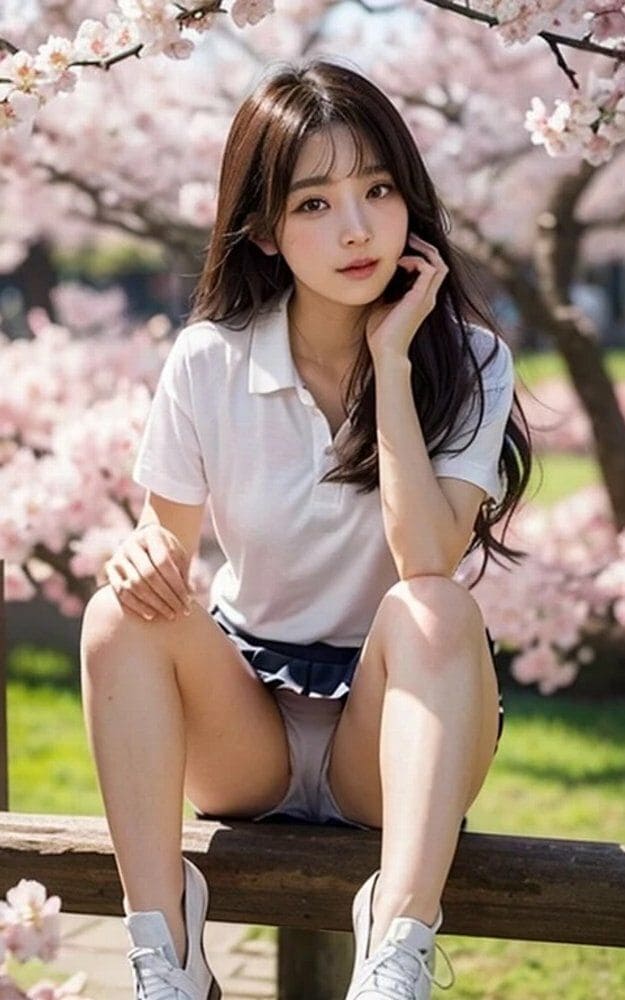 女子大生お花見パンチラ画像集