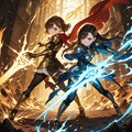 背合わせの二人 2枚目
