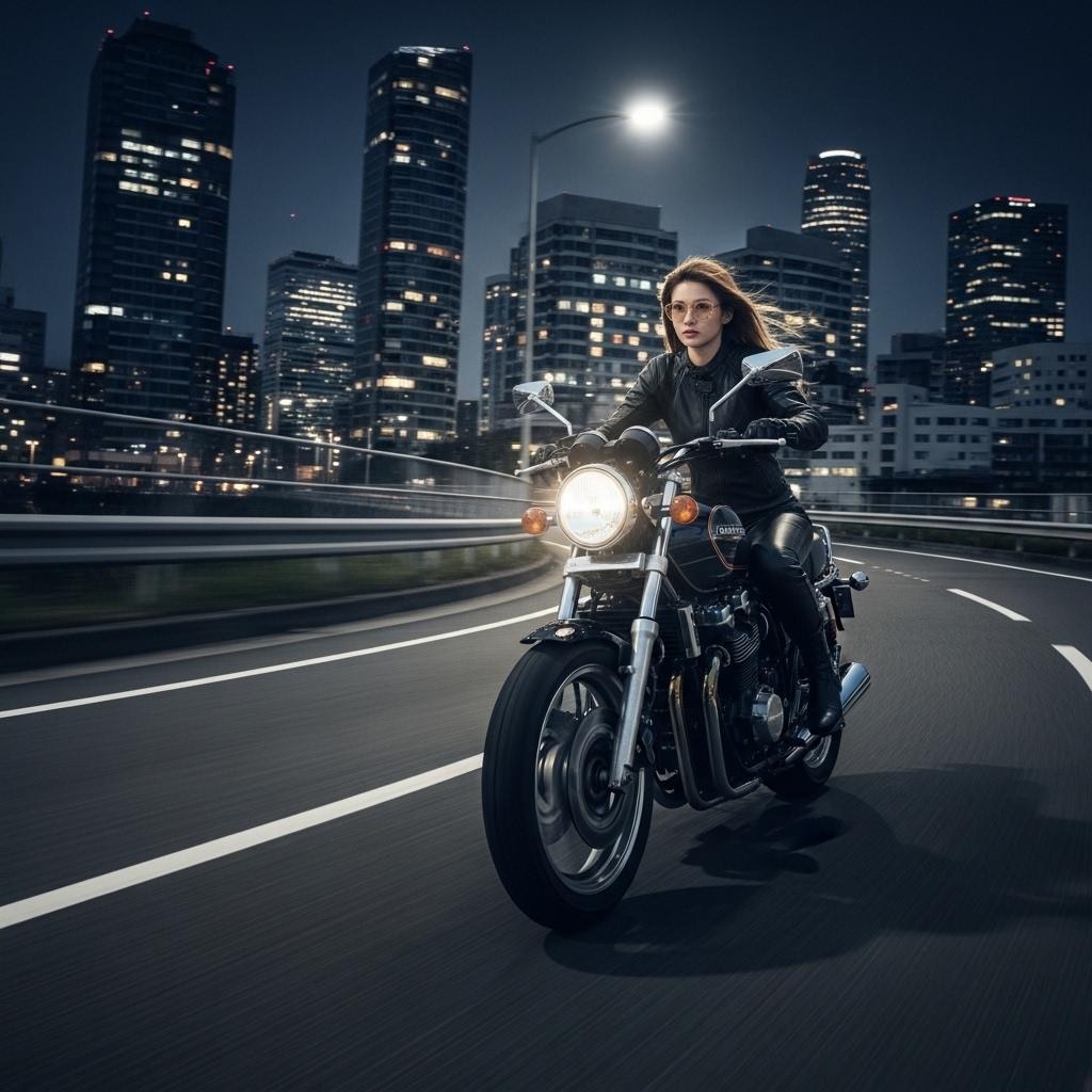 夜の首都高を走る