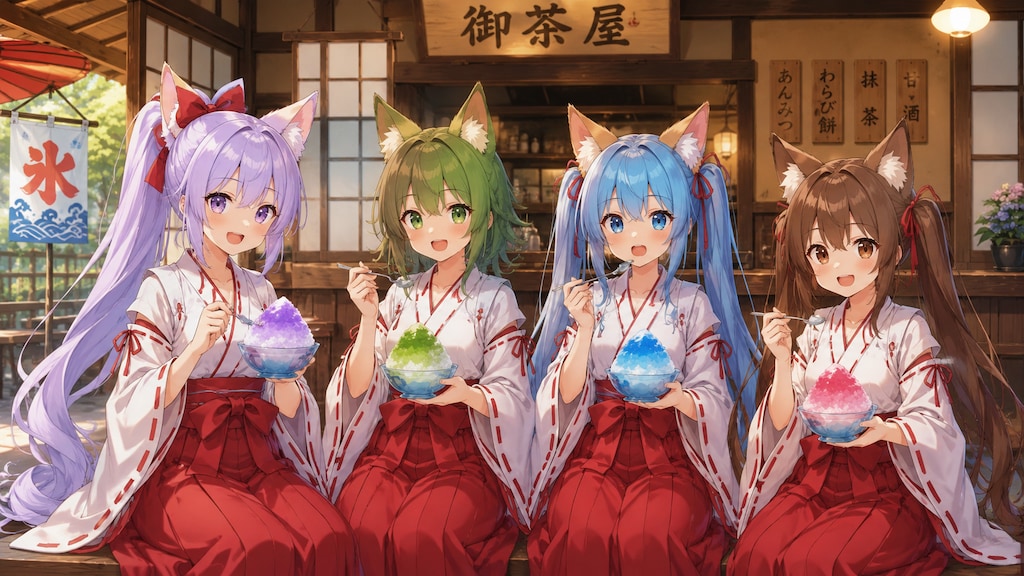 お茶屋さんでカキ氷
