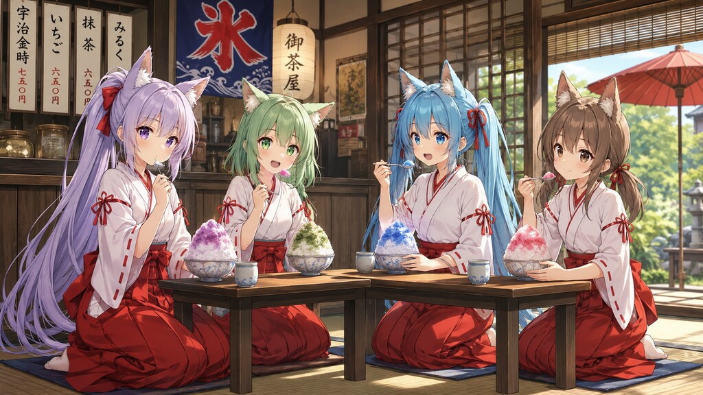 お茶屋さんでカキ氷