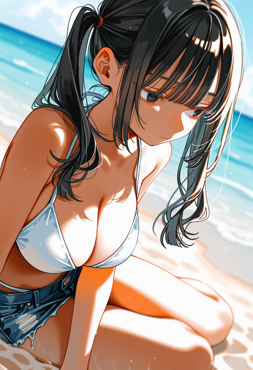 浜辺で見た女の子