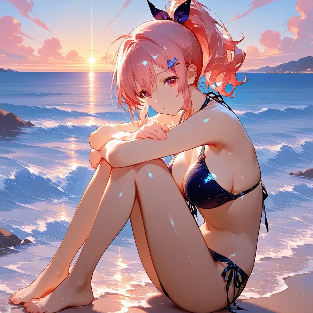 海の夕日