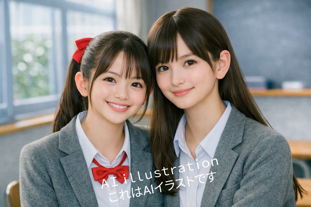 肩を寄せ合うふたりを見て、   心が静かにあたたまった。   この瞬間だけは、そっと記憶の底に残しておきたい。 | の人気AIイラスト・グラビア