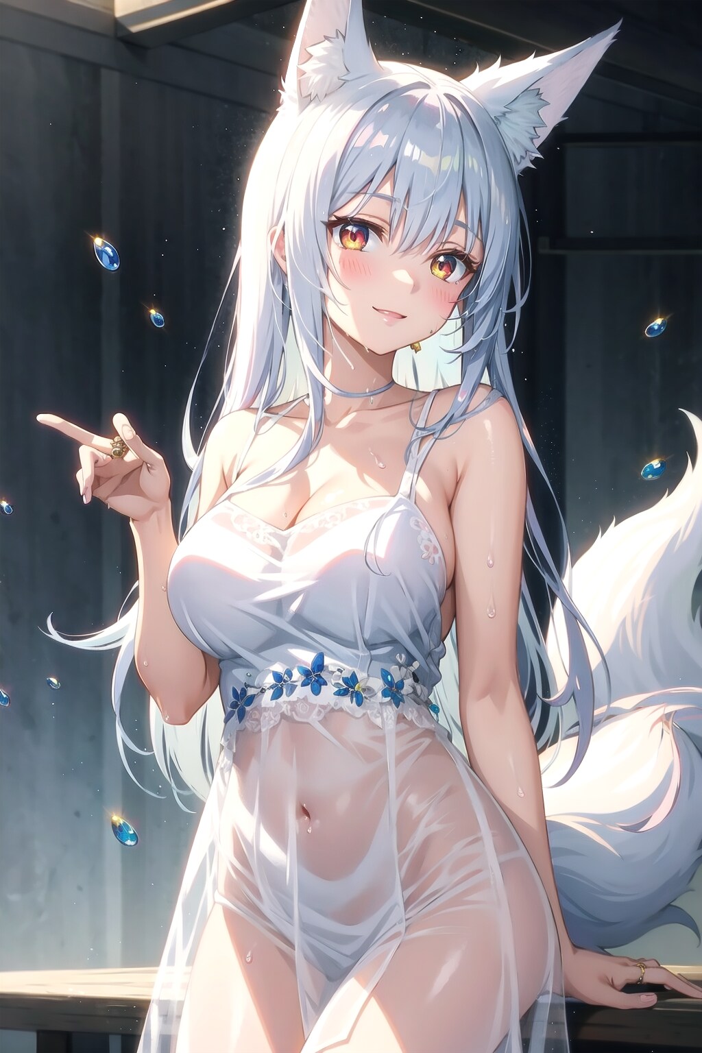 濡れた服の下は