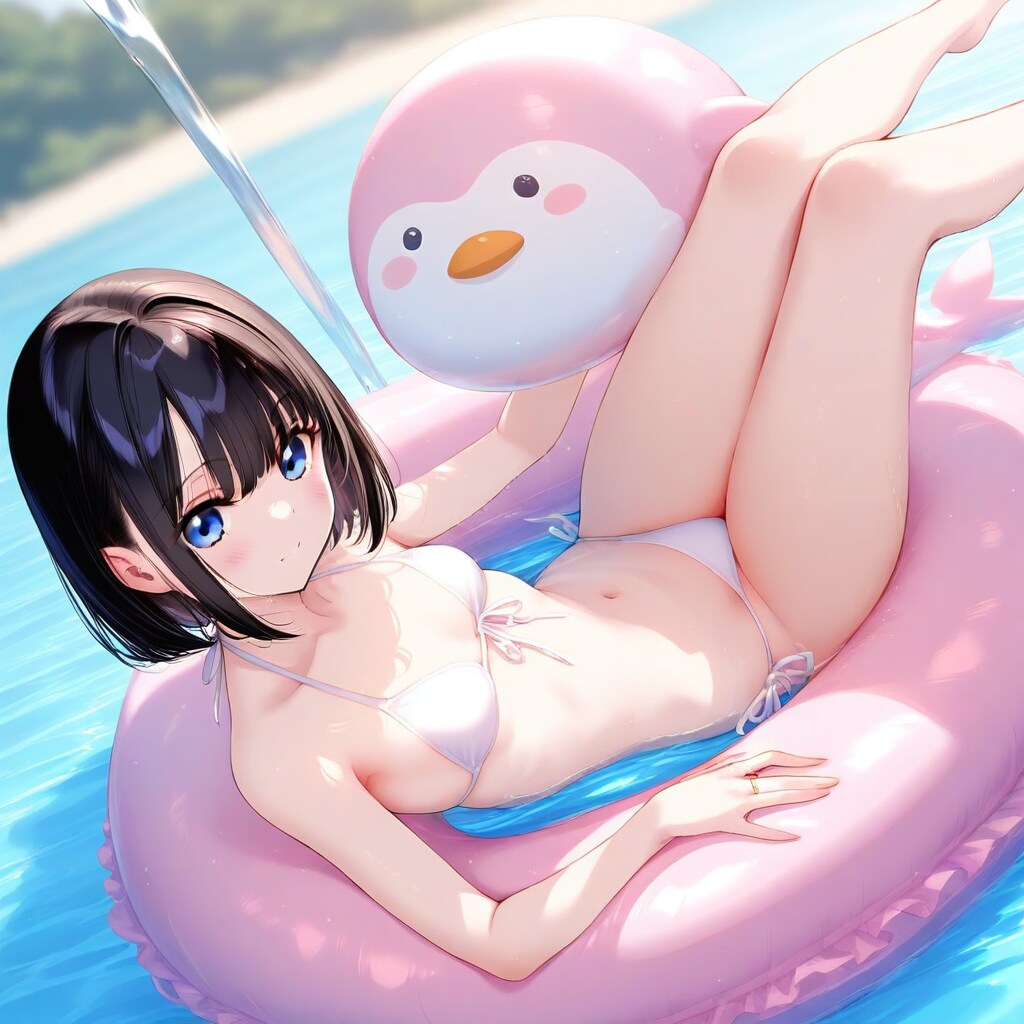 浮き輪でぷかぷか