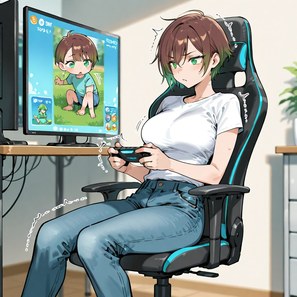 育成ゲームをする琴音ちゃん | の人気AIイラスト・グラビア