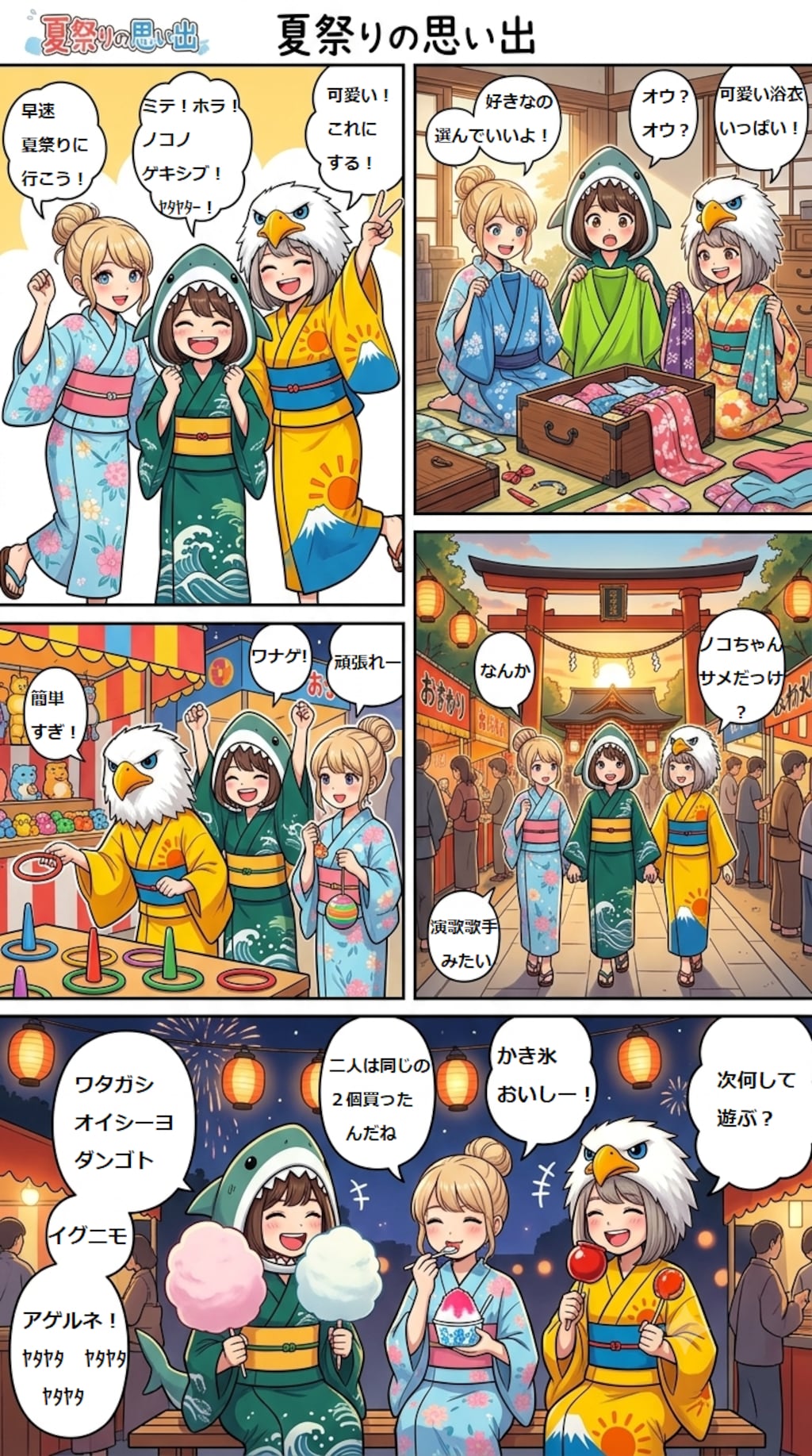 ノコと金団子　浴衣で夏祭り編