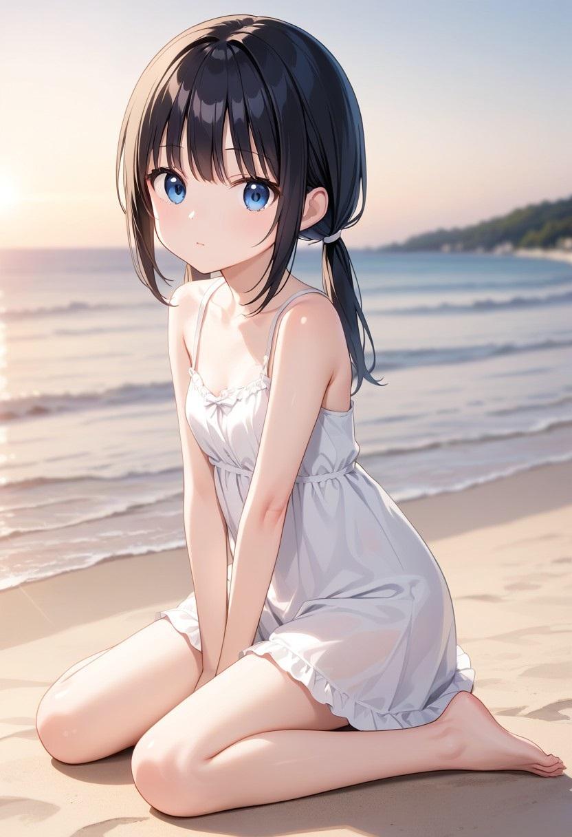 夏の終わり(キャミソールドレスの少女)(13)