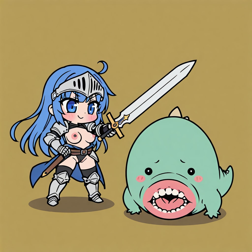 おっぱい剣士とモンスター