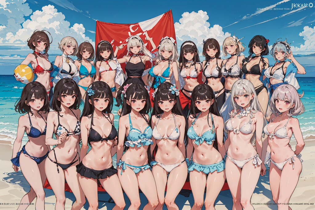 水着ハーレム風味